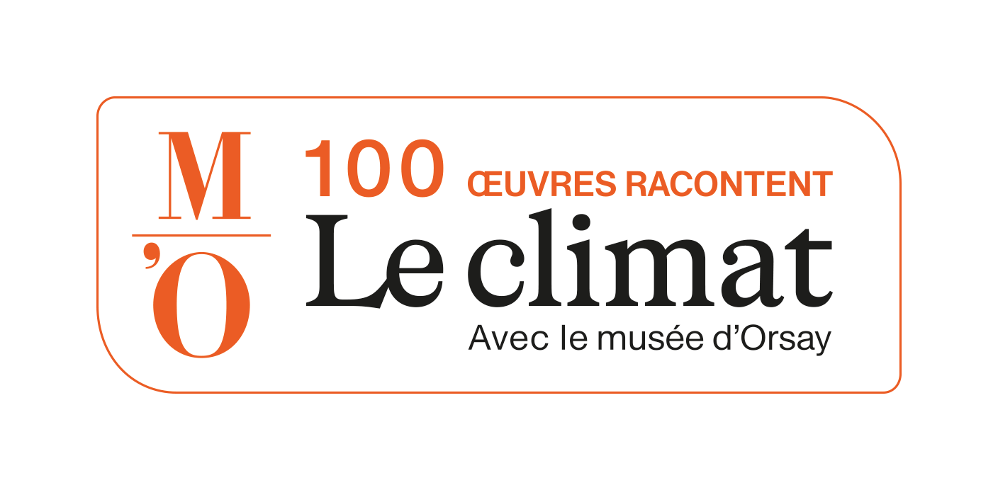 LOGO 100 ŒUVRES LE CLIMAT contour orange