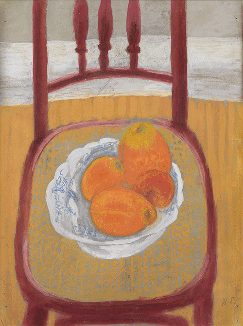 Marthe Solange - Coupe de fruits sur la chaise rouge